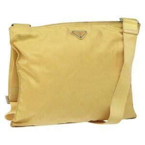Authentic PRADA Shoulder Bag Nylon Yellow